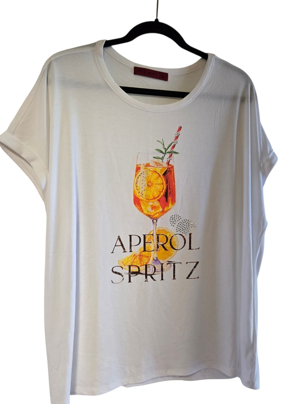 White 'Aperol Spritz' Graphic Short Sleeve Tee - Picture 1 of 5